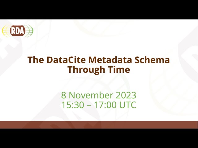 The DataCite Metadata Schema Through Time – RDA’s 10th Anniversary Event