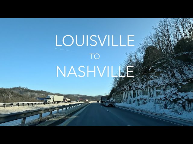 Louisville to Nashville Drive during winter snow 4K - Driving Road Trip