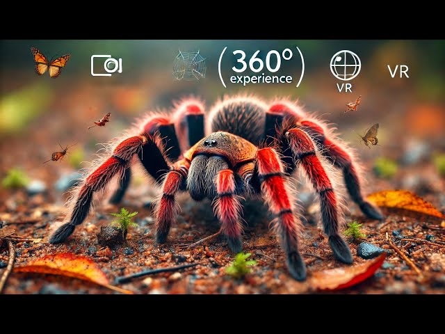 Macro VR 360° Experience: Up Close with Red Knee Tarantula (Brachypelma hamorii)