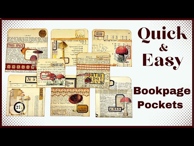 QUICK & EASY BEGINNER - MINIMAL SUPPLIES PROJECT - BOOKPAGE POCKETS - #papercraft #junkjournalideas