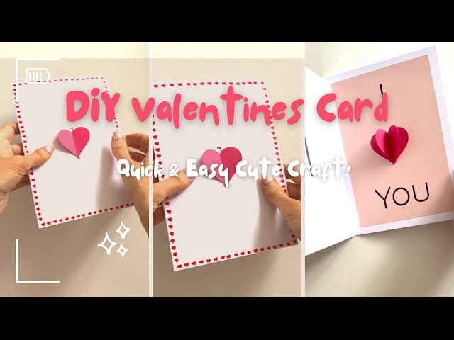 3 minute tutorial! DIY Valentines Card idea - Quick Easy DIY cute craft