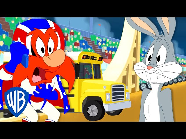 Looney Tunes | Bugs and Yosemite Sam's Impossible Stunt 🚌 | @WB Kids