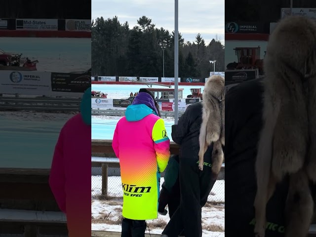 Wild critters spotted at Snowmobile races. Looks like a Bobcat, Skunk, and Wisconsin Badger!