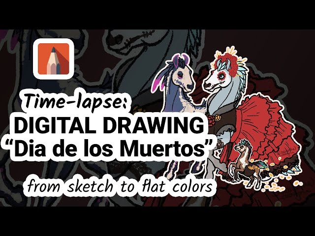 Time-lapse: Dia de los Muertos (digital drawing)