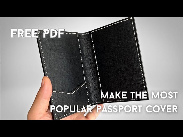 Process how to make LV passport cover, handmade, DIY, free pattern PDF, ASMR