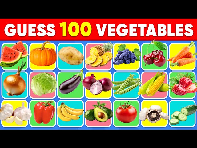 Guess 100 FRUITS and VEGETABLES in 3 seconds 🍌🥕🥔 100 Different Types of Fruit and Vegetables