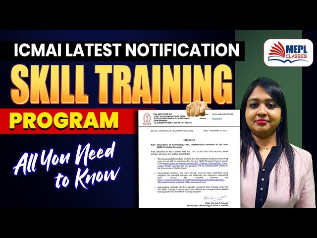 ICMAI IMPORTANT CIRCULAR 📃 Skill Training Program 2024 | MEPL - Divya Agarwal Mam