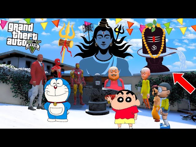 Shin Chan & Franklin Going a Trip to Lord Shiva Mahadev Temple (Maha shivrathri) in Gta 5 Telugu