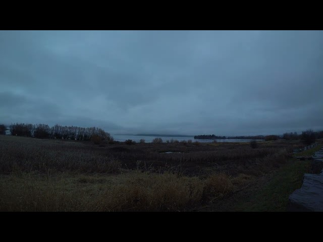 Sunset Timelapse across Flathead Lake on a rainy, snowy Sunday, Polson, Montana.