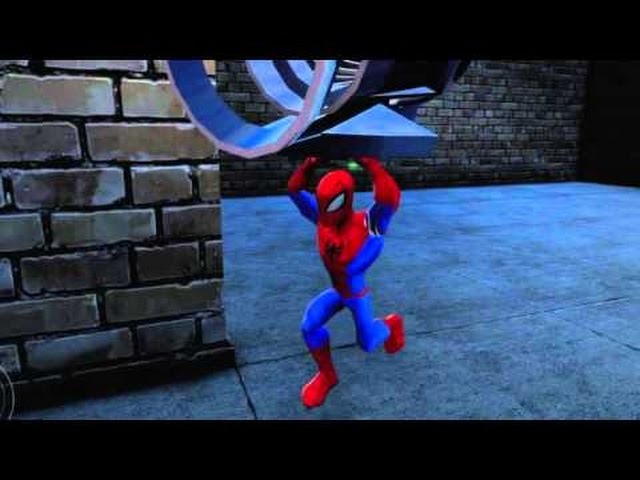 Red Spiderman flying and destroying  NY