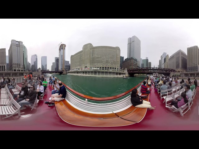 Chicago City Architectural Boat Tours - Full 360 / VR  - Part 2 - "Thru the River" - 4K