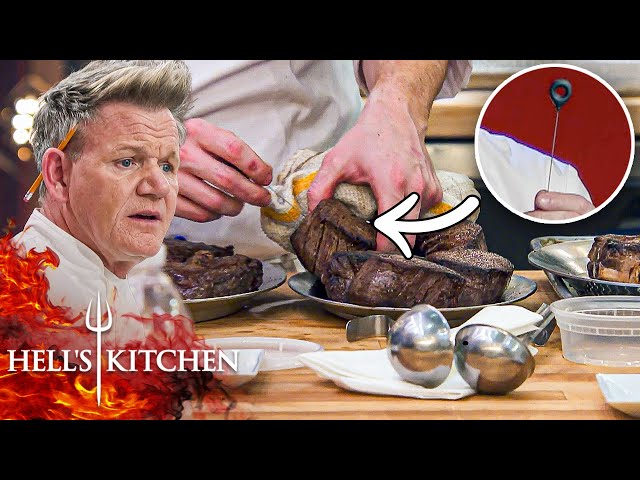 Truffle Boy Uses a Cake Tester to Check His Meat, Fails Miserably | Hell's Kitchen