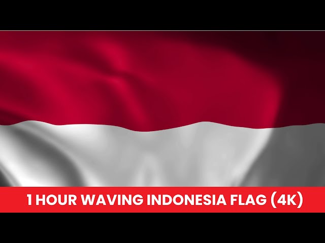 Indonesia Waving Flag 1 Hour Nonstop in 4K