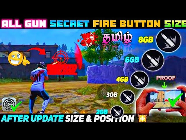 ⚙️FIRE BUTTON SECRET TRICK FREE FIRE 😲|headshot fire button size tamil|fire button size| FF 2024|TLK