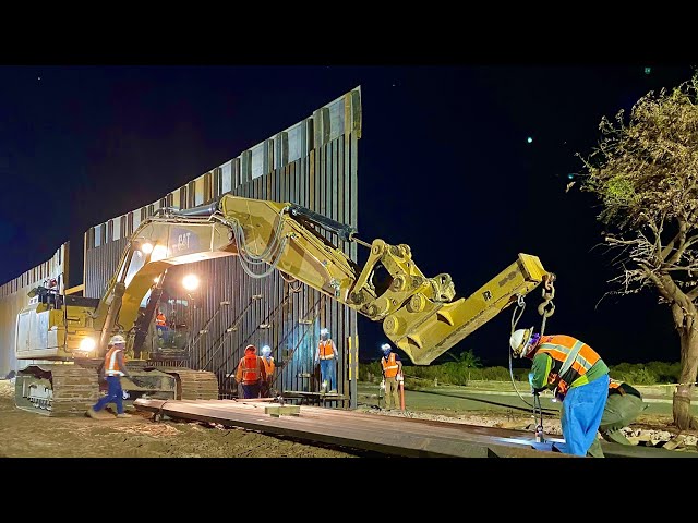 Night Construction Border Barrier Infrastructure Progress Continues