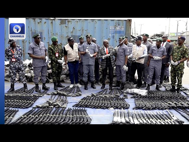 Customs Hands Over Huge Cache Of Smuggled Arms To NSA In Lagos [Full Video]