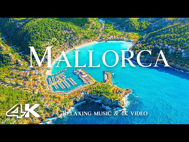 FLYING OVER MALLORCA (4K UHD) - Beautiful nature with calming music  - 4K Video