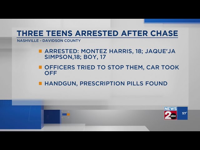 3 teens charged after reportedly fleeing Metro police in stolen car