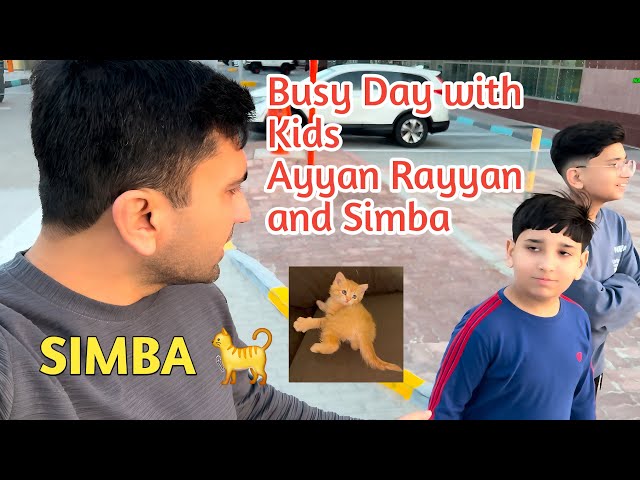 Busy Day with Kids | Ayyan Rayyan and Simba