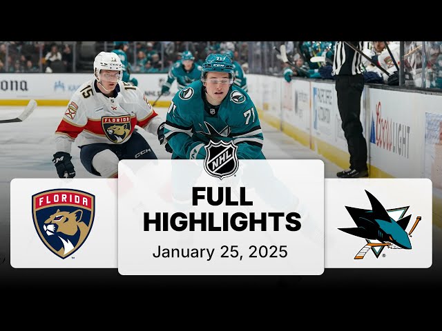 NHL Highlights | Panthers vs. Sharks | January 25, 2025