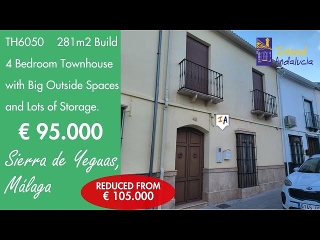 281m2 Build 4 Bedroom Townhouse + Patio, Big Plot Property for sale in Spain inland Andalucia TH6050