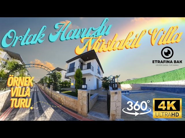 DİDİMDE ORTAK HAVUZLU MÜSTAKİL VİLLA | SİTE İÇERİSİNDE 3+1 ÖRNEK VİLLANIN 360° SANAL TURU | 4K VİDEO