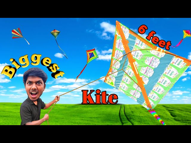 Making 6 Feet Biggest Kite & Testing😲😲 - How to make paper kite at Home #kite #patang #kiteflying