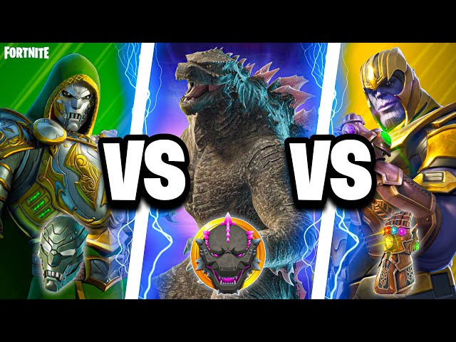 Godzilla vs. Doom vs. Thanos | Who's The Strongest Mythic Boss? - Fortnite