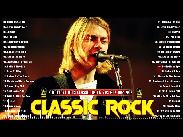 Nirvana, Queen, Bon Jovi, Aerosmith, AC/DC, Metallica...- Top 100 Best Classic Rock Songs All Time