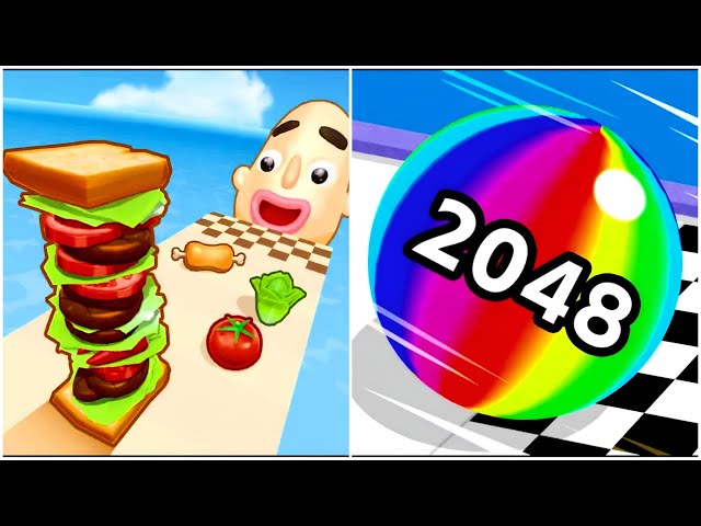 Sandwich Runner 🆚 Ball Run 2048 Gameplay Walkthrough Andriod Ios Part 1