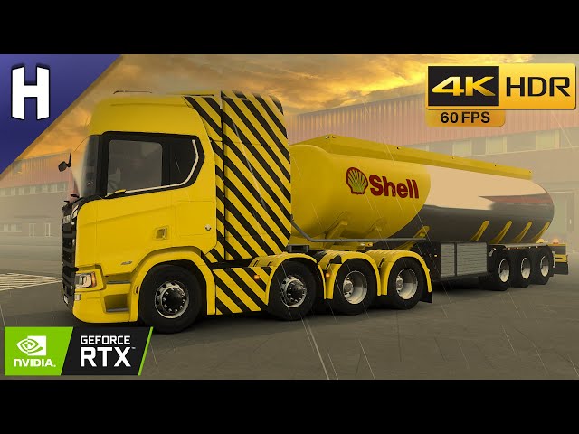 【4K】⁶⁰🄵🄿🅂 Shell SCANIA R V8 | Euro Truck Simulator 2 | G29 | Shifter | England