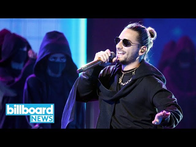 Maluma Brings All the Heat With Remix Performance of 'Mala Mia' at Latin AMAs 2018 | Billboard News