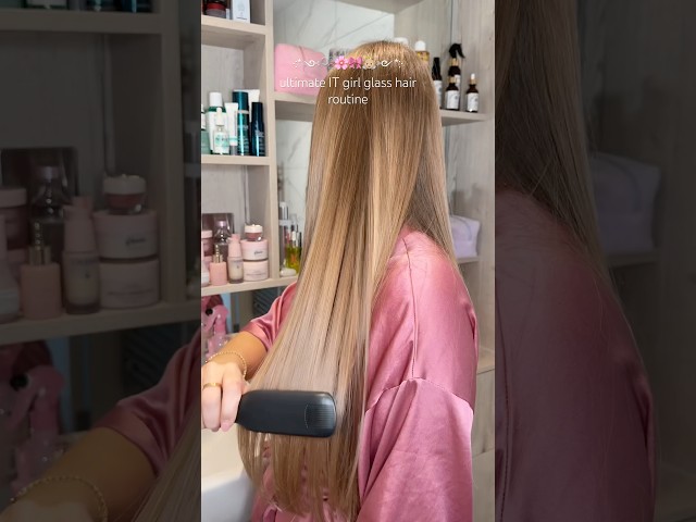 glass hair routine 🫧🎀 #hairgloss #haircare #haircareroutine #hairroutine #hairgrowth #gloss #hair