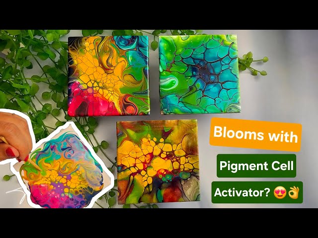 How to Create Acrylic Pour Bloom Coasters (Tutorial) with a ColourArte Pigment Cell Activator! 😍👏