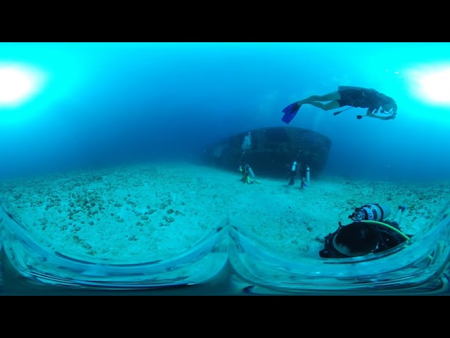 【VR】Wreck Dive in Cancún【Raw Video】