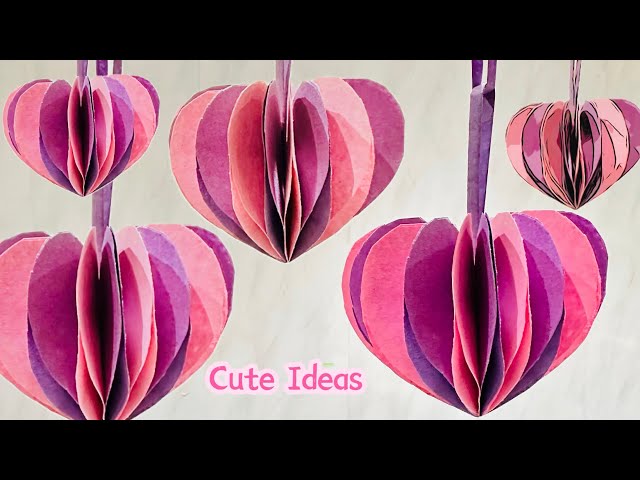 3D Paper Heart Ball | Hanging Ornament & Card Decoration | Easy Valentine's Day PaperCraft Tutorial!