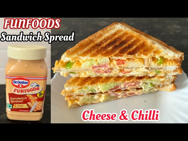 FUNFOODS Sandwich Spread Cheese & Chilli | How to make Veg Sandwich with FUNFOODS Sandwich Spread