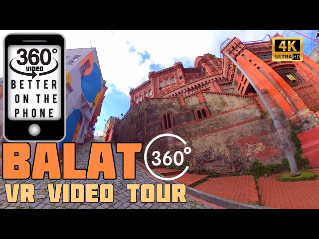 تصوير كاميرا 360 لأحياء اسطنبول القديمه حي بلاط مسلسل الحفرةTarihi Antik BALAT turu 360 video ile 1