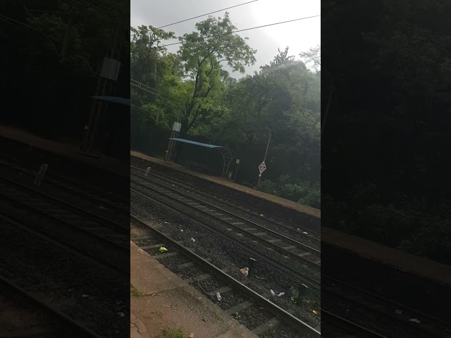 Sunshine on a rainy day - Sangameshwar Station #Train#Fanning#IndianRailways#Shorts#KonkanRailway