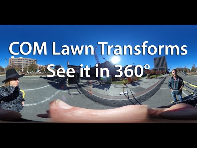 COM lawn transforms with construction - SEE it in 360 - Interactive SPHERICAL video