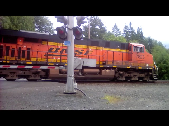 BNSF freight train & Amtrak talgo train meeting video 3 of 3