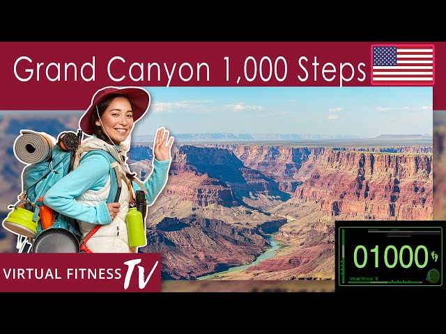 Virtual Guided Tour - 1000 Steps - 10 Minute Indoor Walking Workout In The Grand Canyon - South Rim