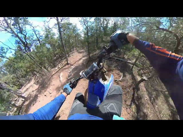 YZ450F chasing 350 KTM in the mountains