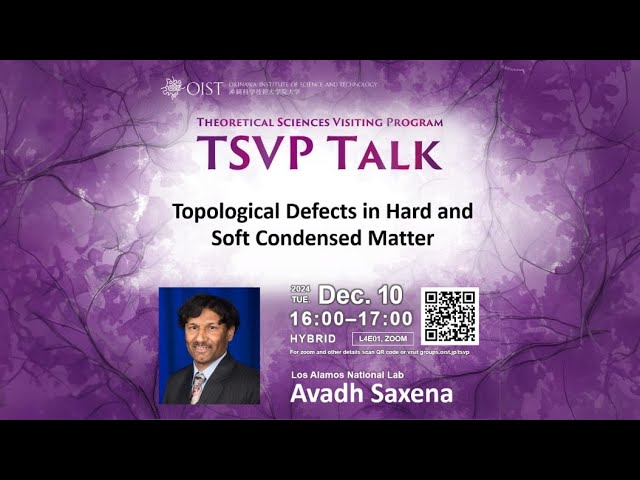 Avadh Saxena - Topological Defects in Hard and Soft Condensed Matter (TSVP Talk at OIST)