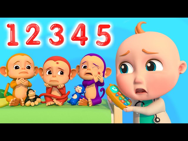 Five Little Monkeys | Animal Song | PulkaCoco‬ Nursery Rhymes & Kids Songs