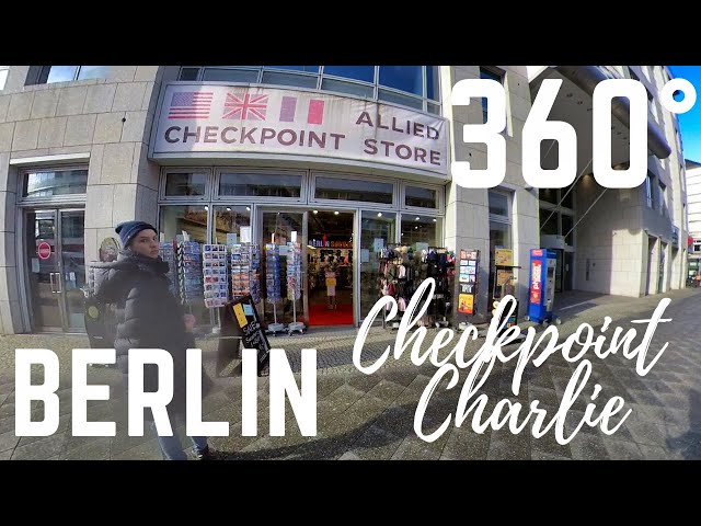 360 BERLIN 🇩🇪: Walking Tour of Checkpoint Charlie in Winter 2022