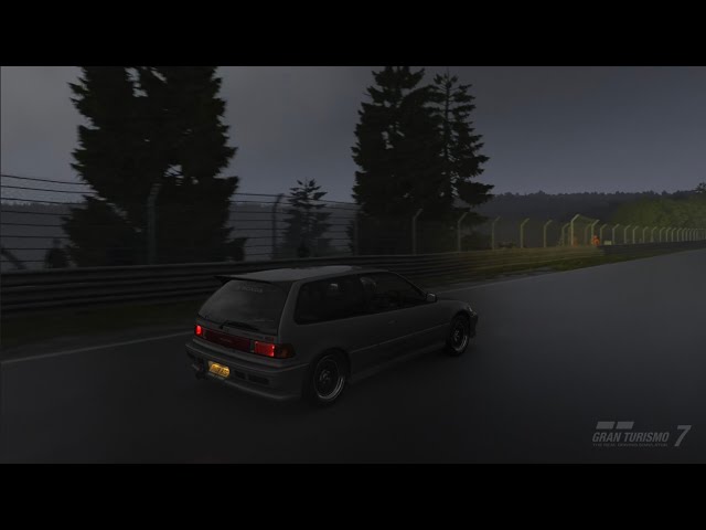 It started to rain harder and harder on the Nordschleife. Driving a Honda Civic Si '87 / 200 hp 🌧️