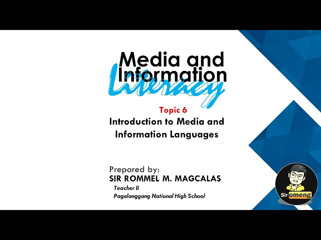 T6: Introduction to Media and Information Languages