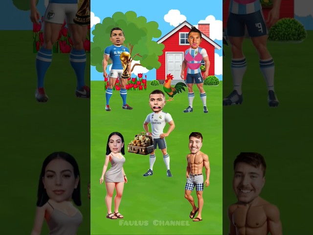 Who owns each object? Georgina vs Ronaldo vs Messi vs Mr Beast vs Mbappe #shorts #cartoon #english