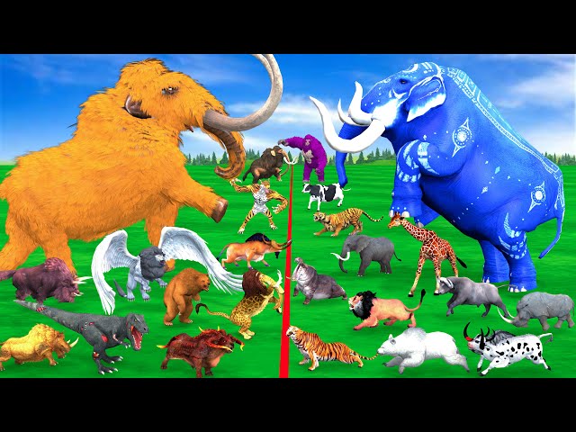 Modern Mammals vs Cenozoic Beasts Size Comparison Mammoth T-Rex Vs Elephant Lion Animal Epic Battle